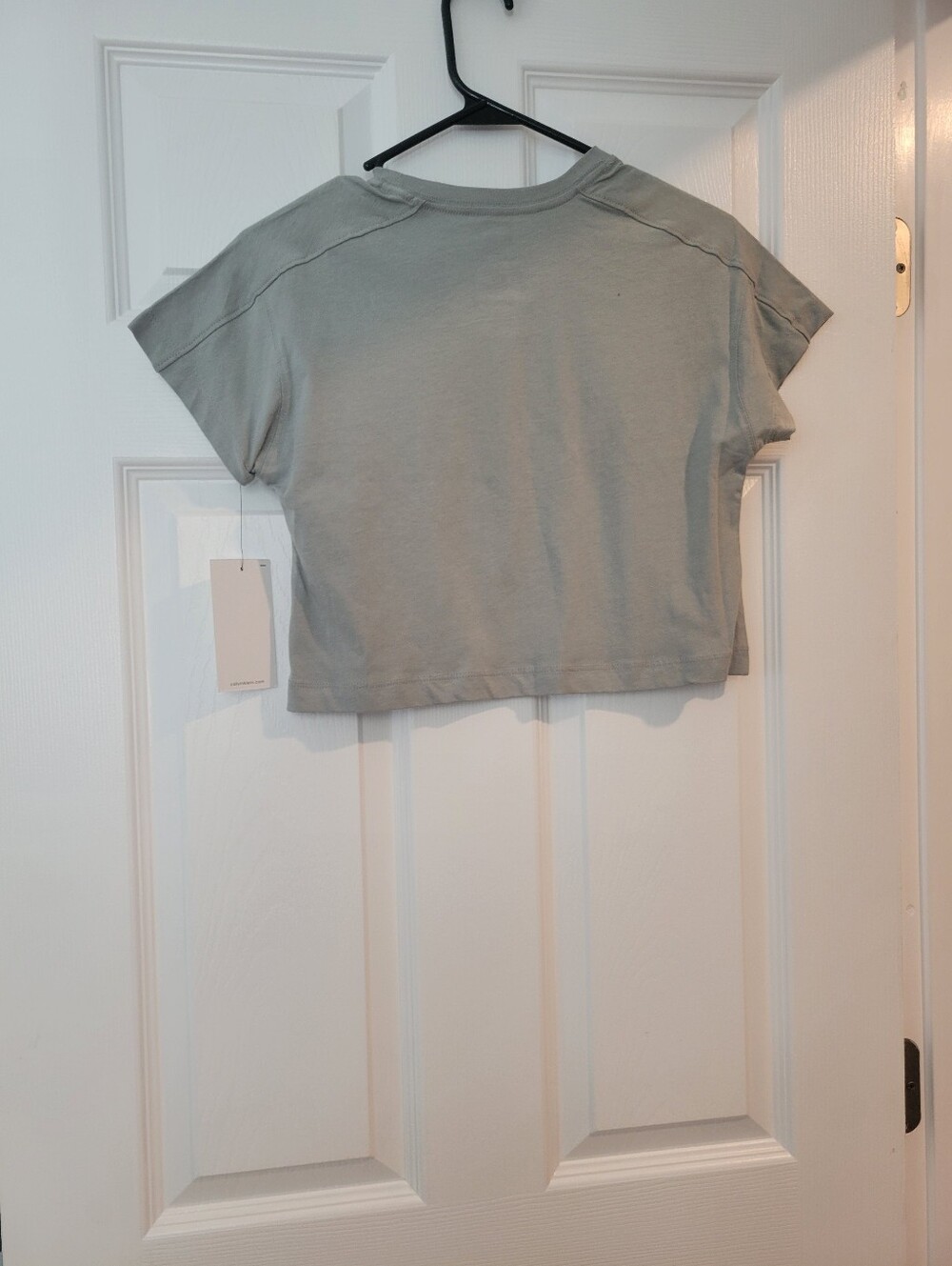 Calvin Klein Kids Cropped Tee in Light Gray